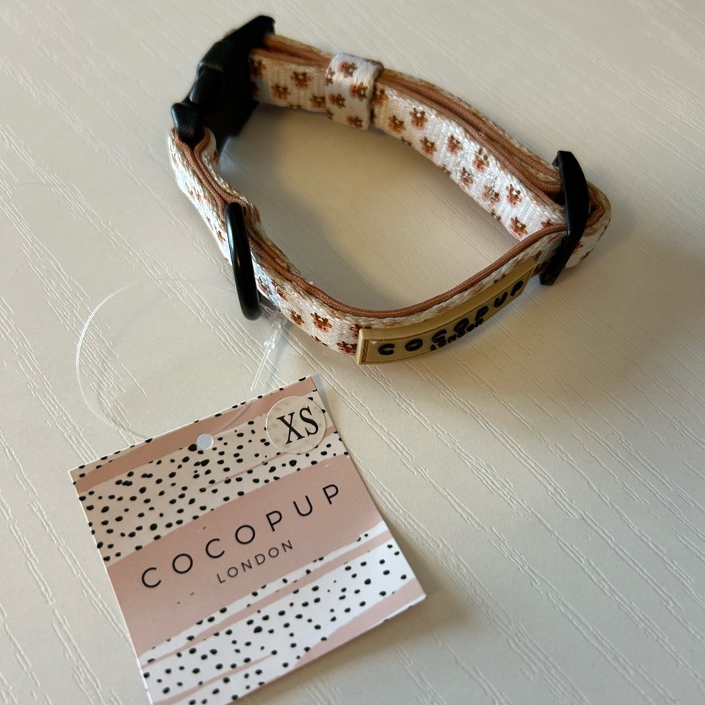 Cocopup London Dog Collar - Brown and Cream Reindeer